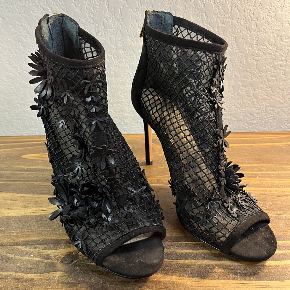 Jessica Simpson JAYCO Women’s Dress Shoes 4” Stiletto Floral Lace Black Sz 8M